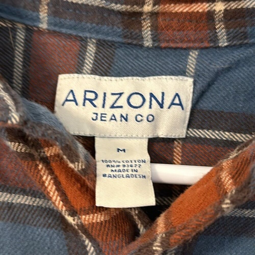 VTG Arizona Jean Plaid Flannel Button Up Womens Medium Cabin Outdoor 90s Y2k - Picture 6 of 9